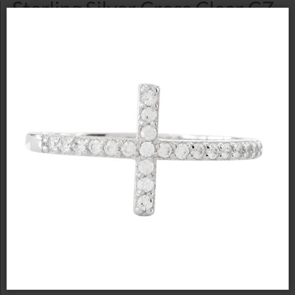 ⬇️Sterling Silver Cross with Clear CZ’s - Picture 6 of 8
